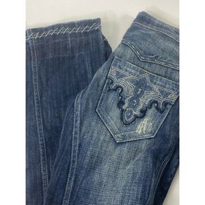 Antik Denim Womens Boot Cut Jeans Blue Medium Wash
